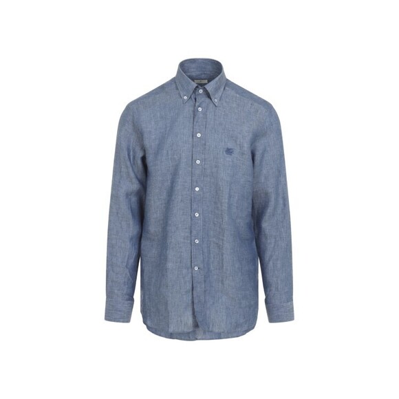 Etro Breathable Linen Button-Up Shirt With Classic Collar - NWT